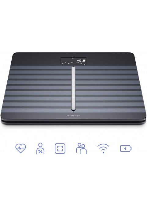 Withings Body Cardio вЂ“ Premium Wi-Fi Body Composition Smart Scale, Tracks Heart Health, Vascular Age, BMI, Fat, Muscle &amp; Bone Mass, Water %, Digital Bathroom Scale with App Sync via Bluetooth or Wi-Fi