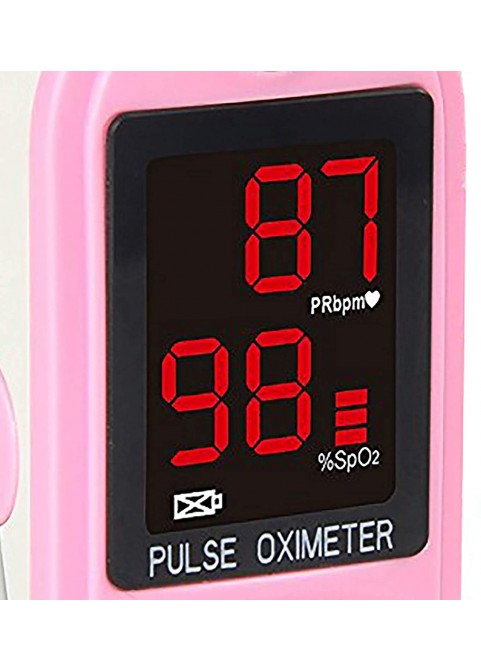 Concord Basics Blue Fingertip Pulse Oximeter Blood Oxygen Saturation Monitor with Carrying Case, Batteries, Silicone Cover and Lanyard