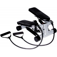 Sunny Health &amp; Fitness Mini Stepper with Resistance Bands, Black