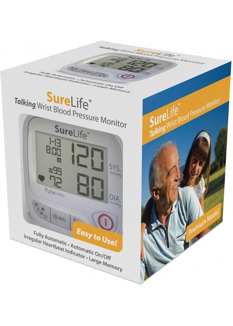 SureLife Premium Talking Wrist Blood Pressure Monitor - (1 per Box)